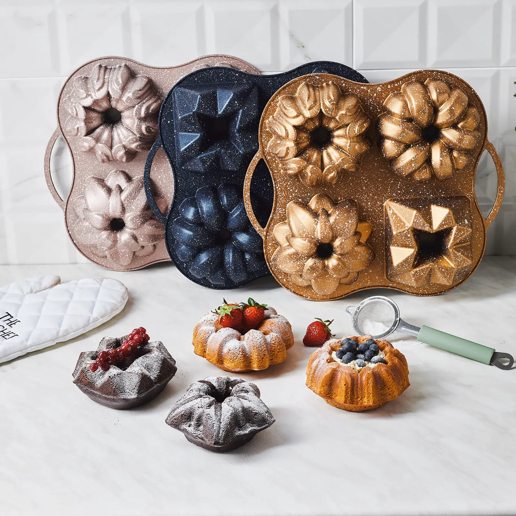 Moule à Gâteau Karaca Cake Pro en Fonte Rosegold - Set de 4
