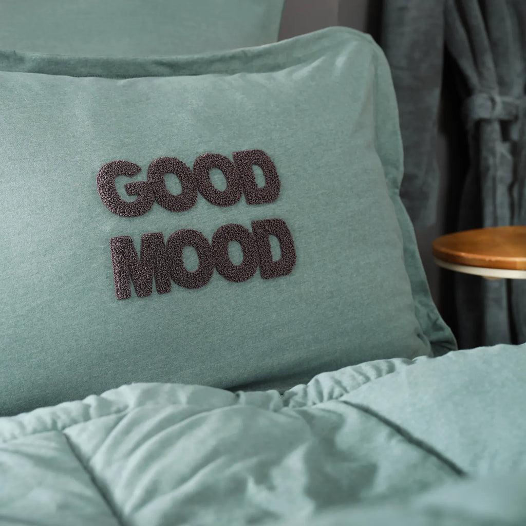 Ensemble de Lit Double Karaca Home Motto Cotton Comfort, Pétrole