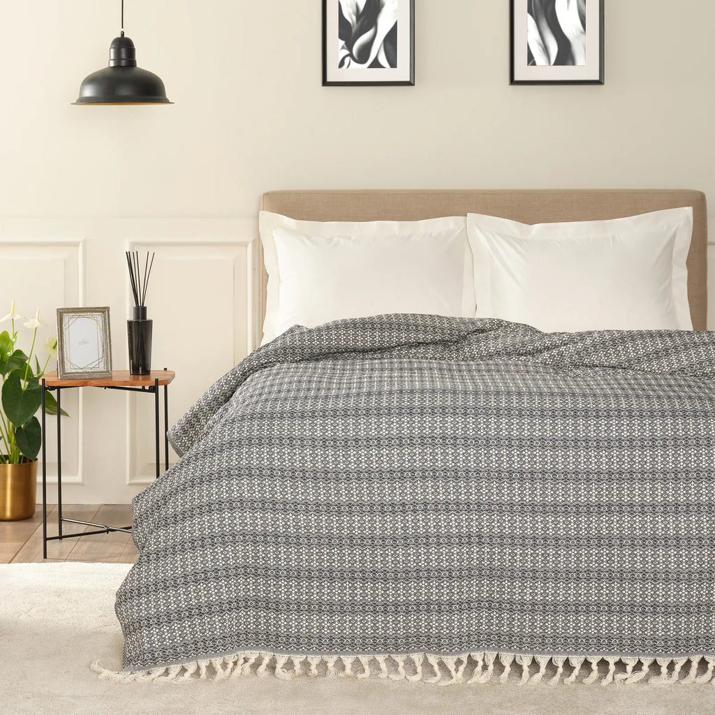 Karaca Home Destina Housse Multi-Usage pour Deux Personnes en Noir