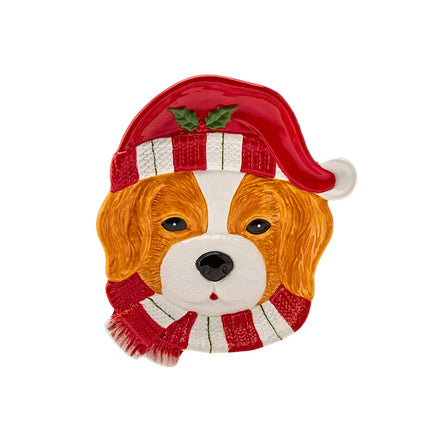 Karaca Home New Year Plat Décoratif Chien Cavalier, 21 cm
