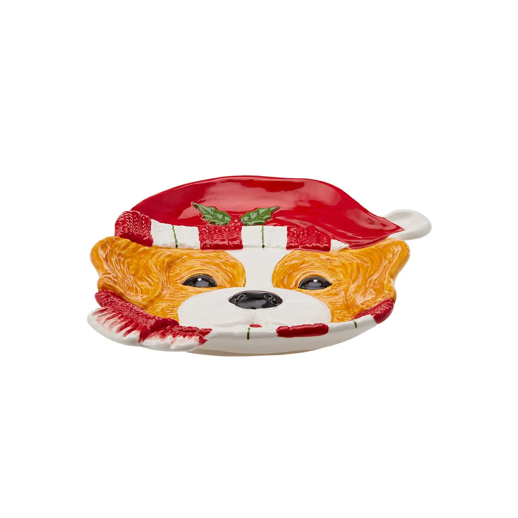 Karaca Home New Year Plat Décoratif Chien Cavalier, 21 cm