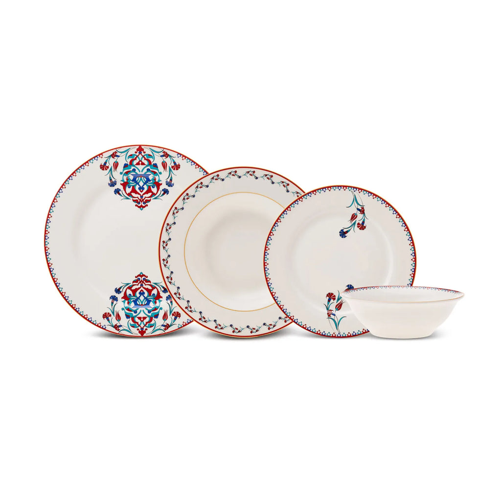 Service de table en porcelaine Karaca Nakkas pour 6 personnes, 24 pièces