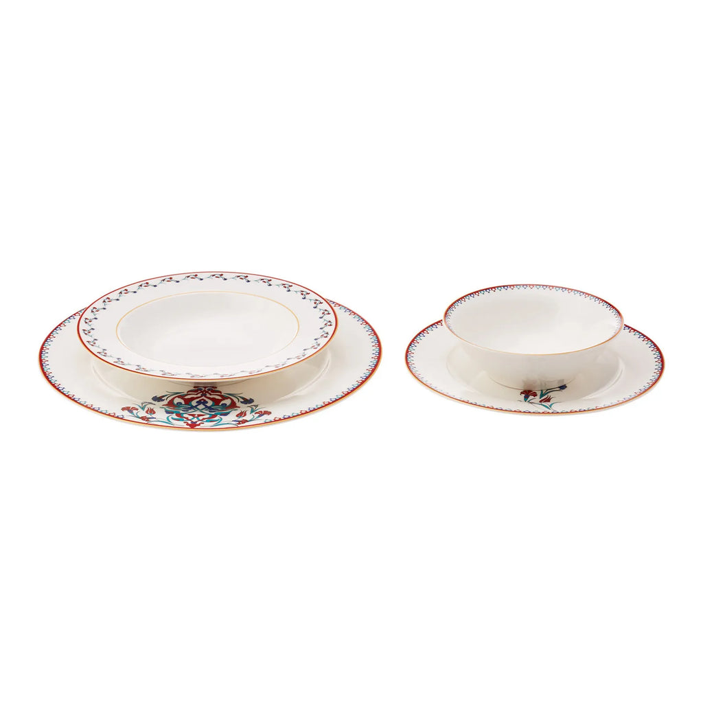Service de table en porcelaine Karaca Nakkas pour 6 personnes, 24 pièces