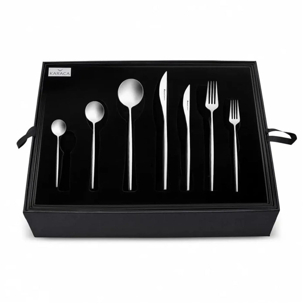 Ensemble de couverts Karaca Mild 316+ Premium pour 12 personnes avec coffret, 84 pièces