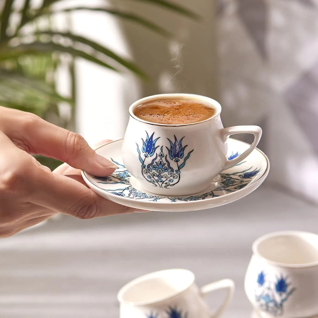 Coffret de tasses à café Karaca İznik Nouveau Modèle pour 6 personnes, 100 ml