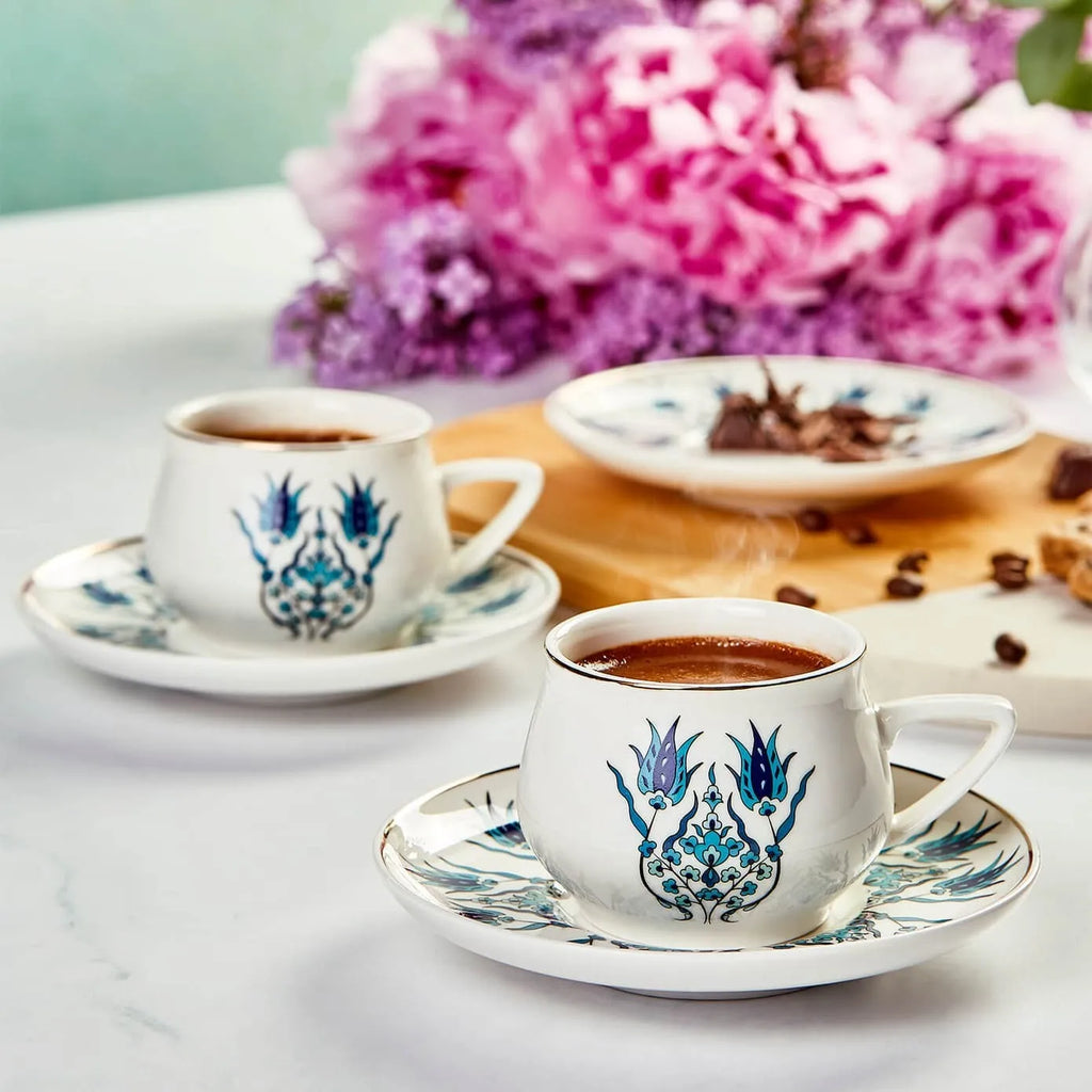 Coffret de tasses à café Karaca İznik Nouveau Modèle pour 6 personnes, 100 ml