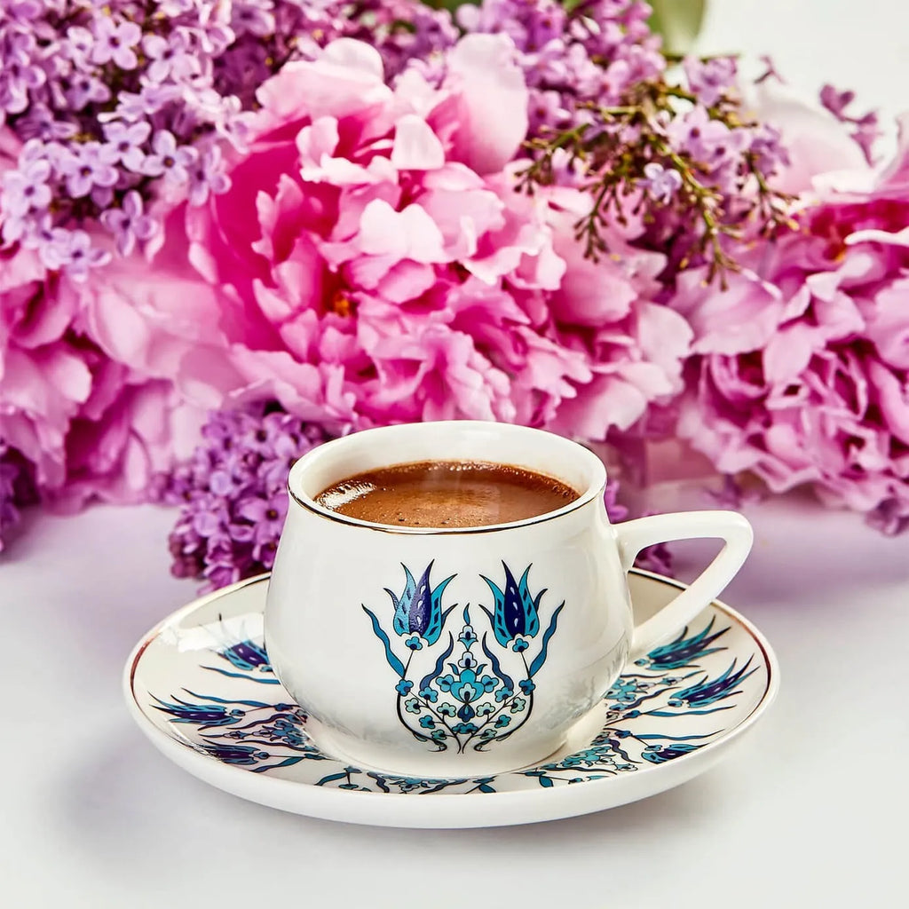 Coffret de tasses à café Karaca İznik Nouveau Modèle pour 6 personnes, 100 ml