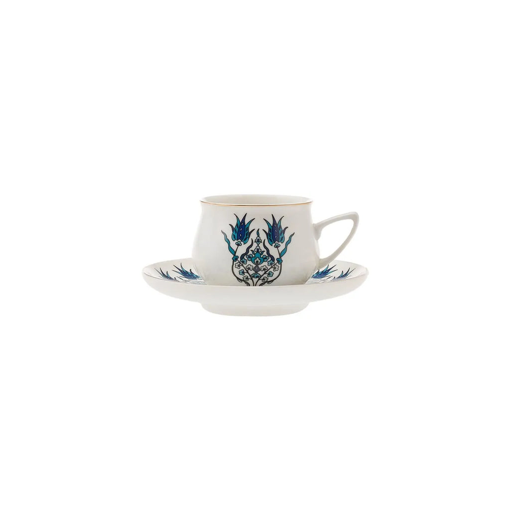 Coffret de tasses à café Karaca İznik Nouveau Modèle pour 6 personnes, 100 ml