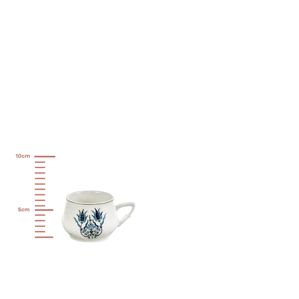 Coffret de tasses à café Karaca İznik Nouveau Modèle pour 6 personnes, 100 ml