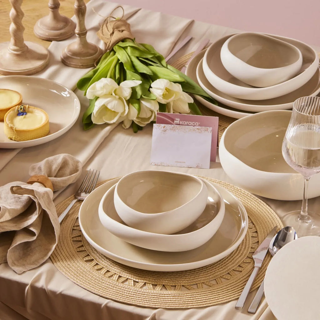 Service de table Karaca Streamline Cupid pour 12 personnes, 59 pièces, Stoneware