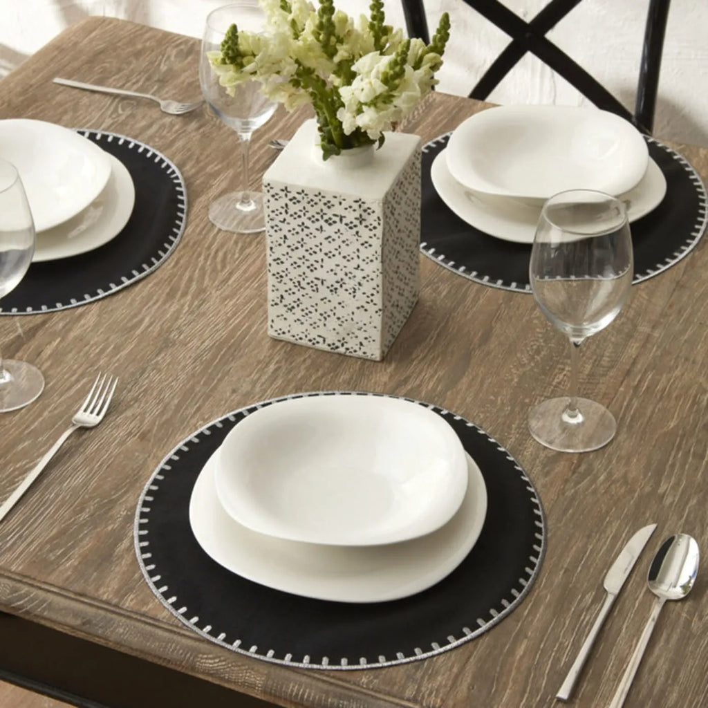 Napperon Karaca Home Collection Signature du 50e anniversaire, argent, noir