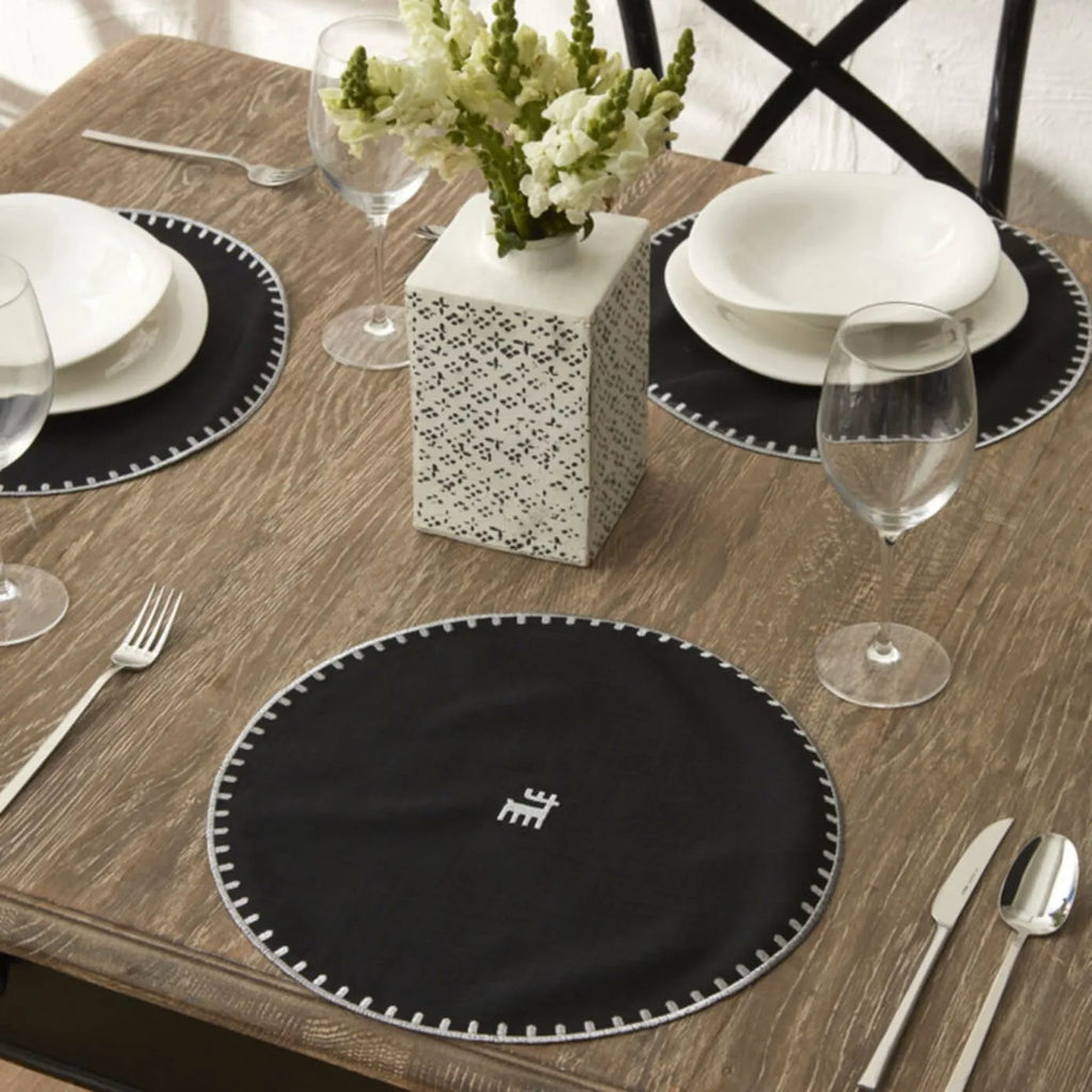Napperon Karaca Home Collection Signature du 50e anniversaire, argent, noir