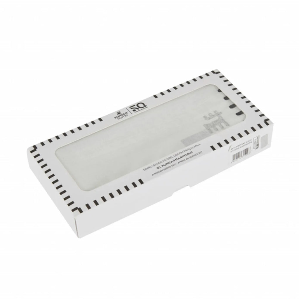 Napperon Karaca Home Collection Signature du 50e anniversaire, argent, blanc, rectangulaire