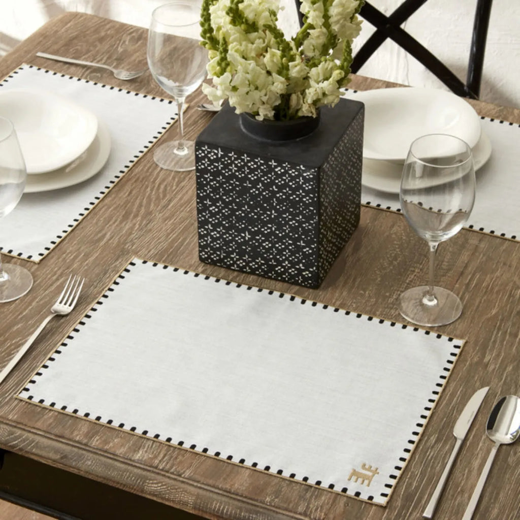 Napperon Karaca Home Collection Signature du 50e anniversaire, or blanc, rectangulaire
