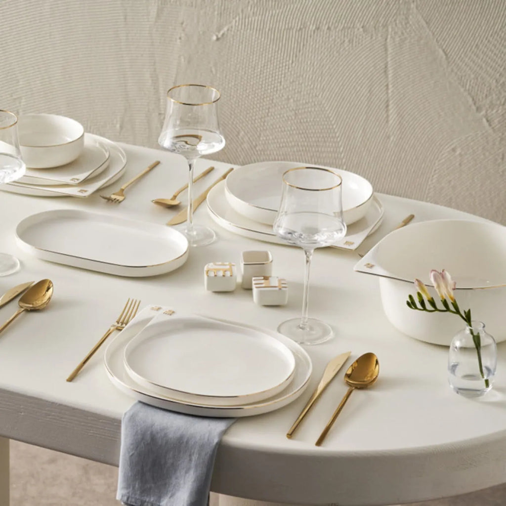 Service de table Karaca Collection Signature du 50e anniversaire Streamline Sign pour 12 personnes, 59 pièces, New Generation Bone