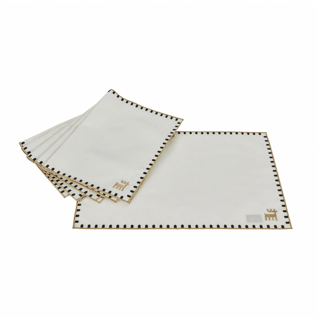 Napperon Karaca Home Collection Signature du 50e anniversaire, or blanc, rectangulaire