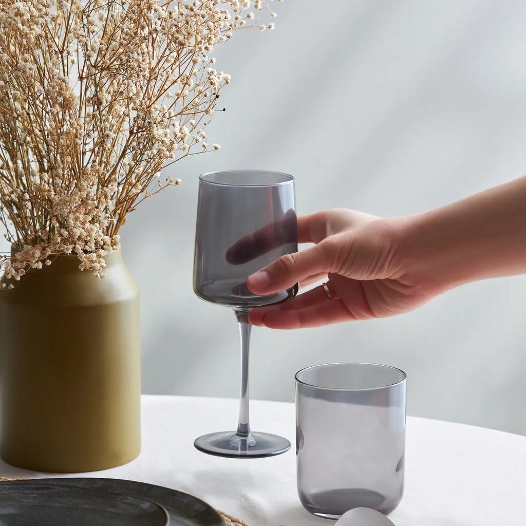 Set de verres à vin Karaca Anthracite, 3 pièces, 320 ml