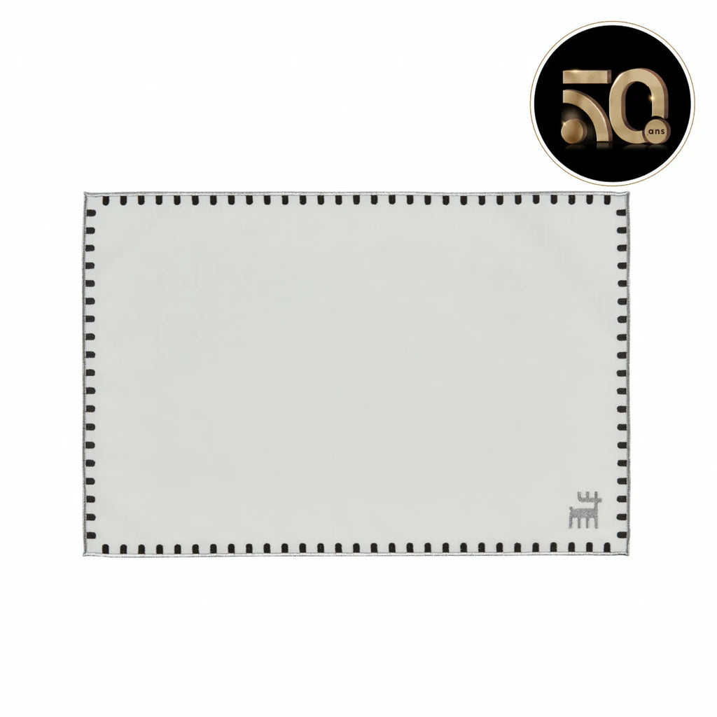 Napperon Karaca Home Collection Signature du 50e anniversaire, argent, blanc, rectangulaire