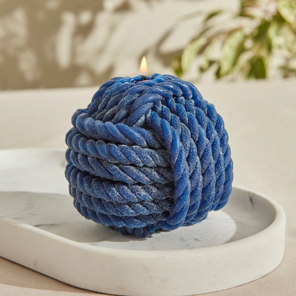 Bougie Karaca Home Rope, bleu marine, 6 cm