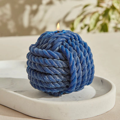 Bougie Karaca Home Rope, bleu marine, 6 cm