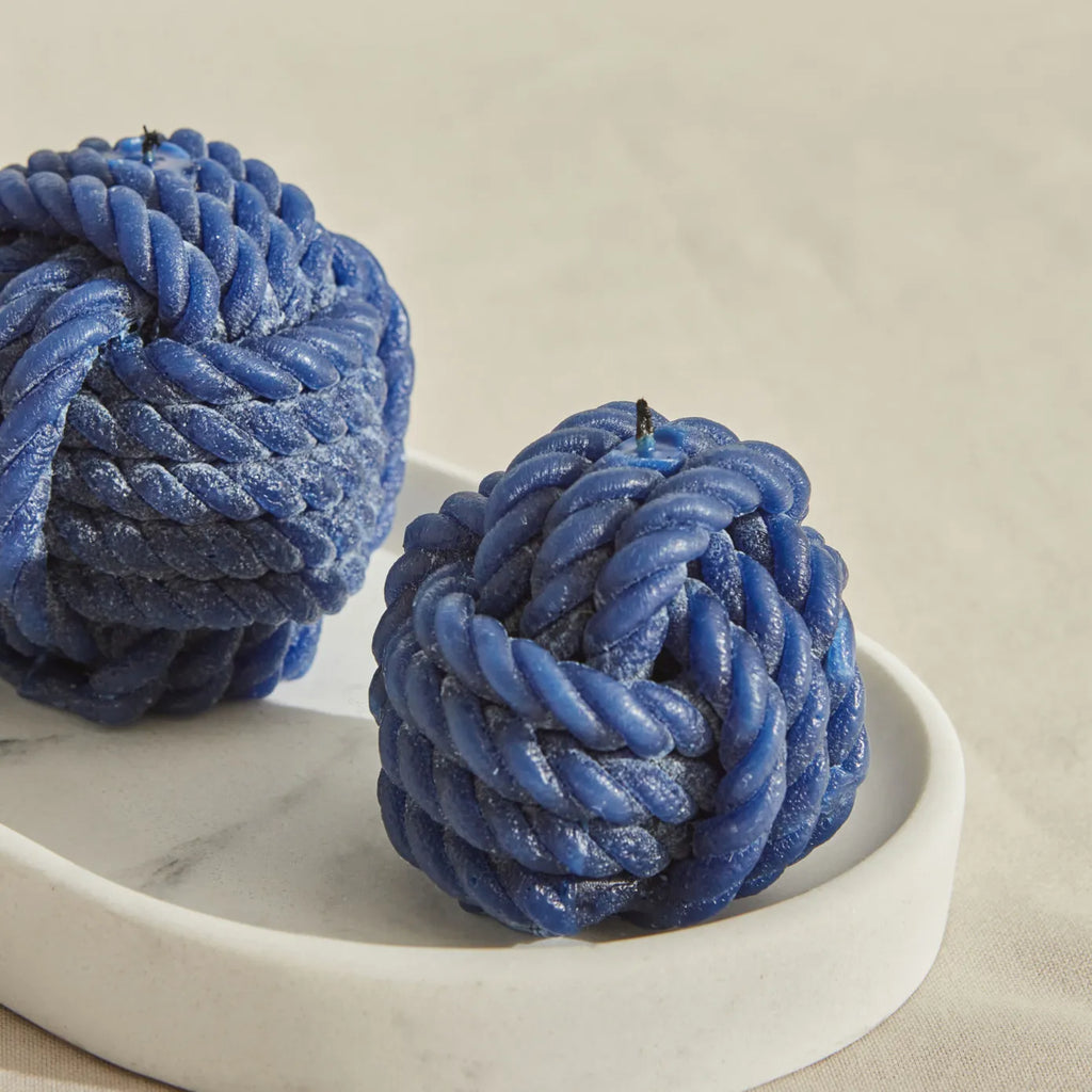 Bougie Karaca Home Rope, bleu marine, 6 cm
