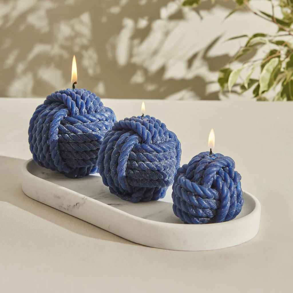 Bougie Karaca Home Rope, bleu marine, 6 cm