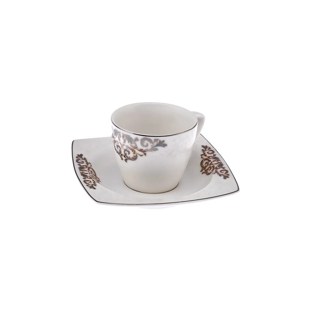 Coffret de tasses à expresso/moka Karaca Nazende en porcelaine pour 6 personnes, 12 pièces