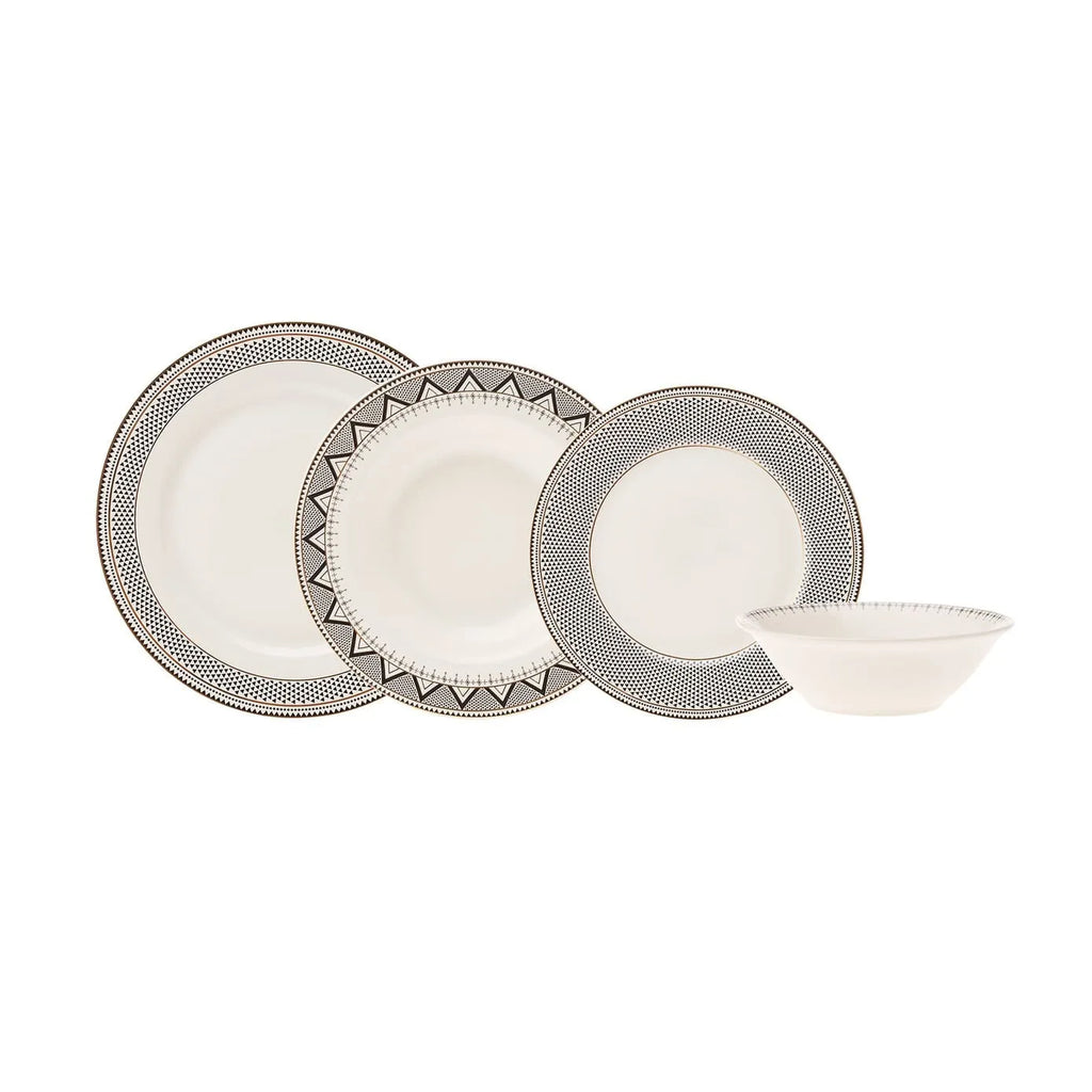 Service de table Karaca Globe pour 6 personnes, 24 pièces, porcelaine