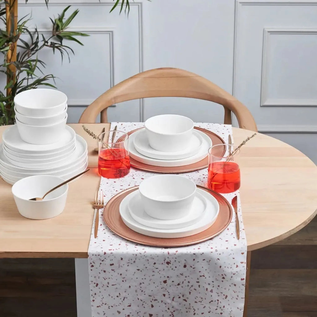 Service de table Karaca Salvare pour 6 personnes, 18 pièces, New Generation Bone, blanc