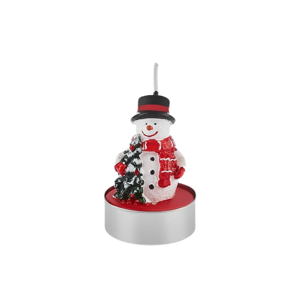 Karaca New Year Bougies de Noël Bonhomme de Neige, 3 Pièces, 18,5 cm x 6,7 cm, Rouge