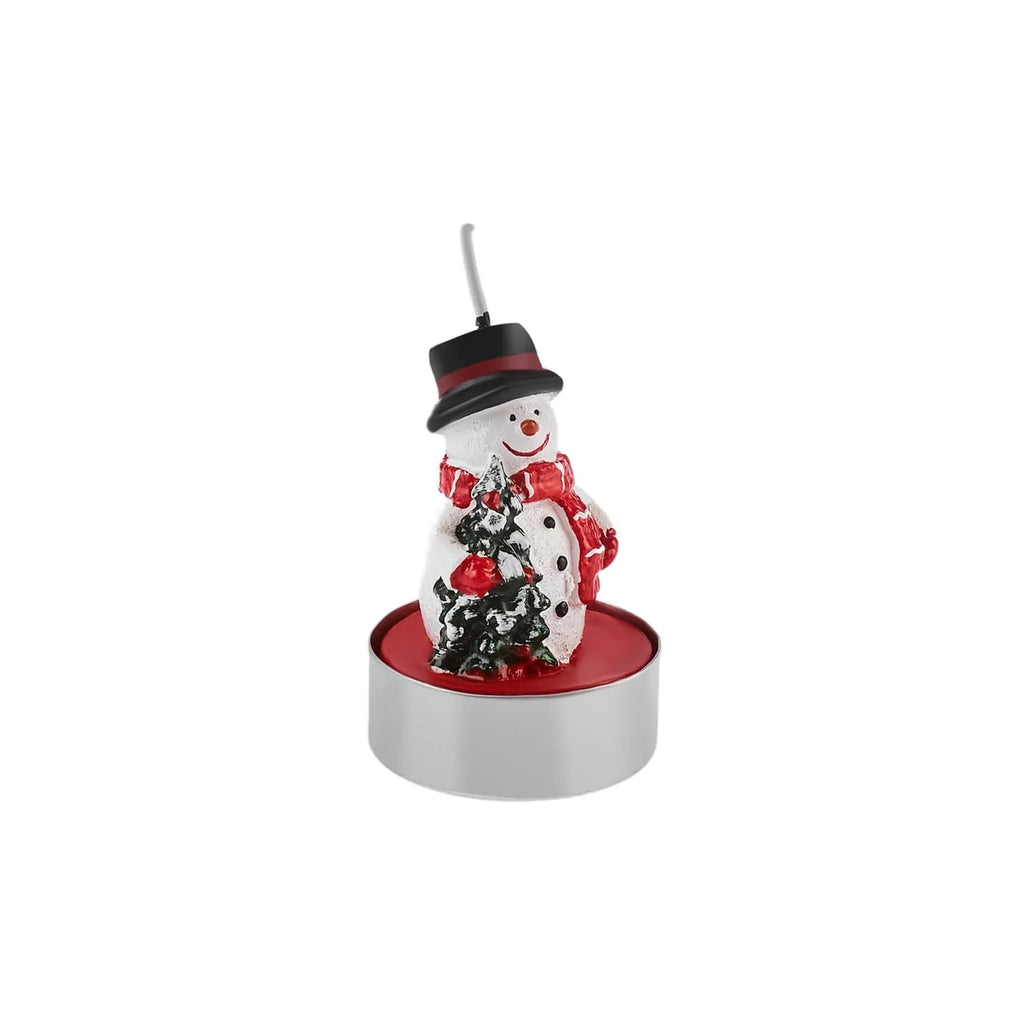 Karaca New Year Bougies de Noël Bonhomme de Neige, 3 Pièces, 18,5 cm x 6,7 cm, Rouge
