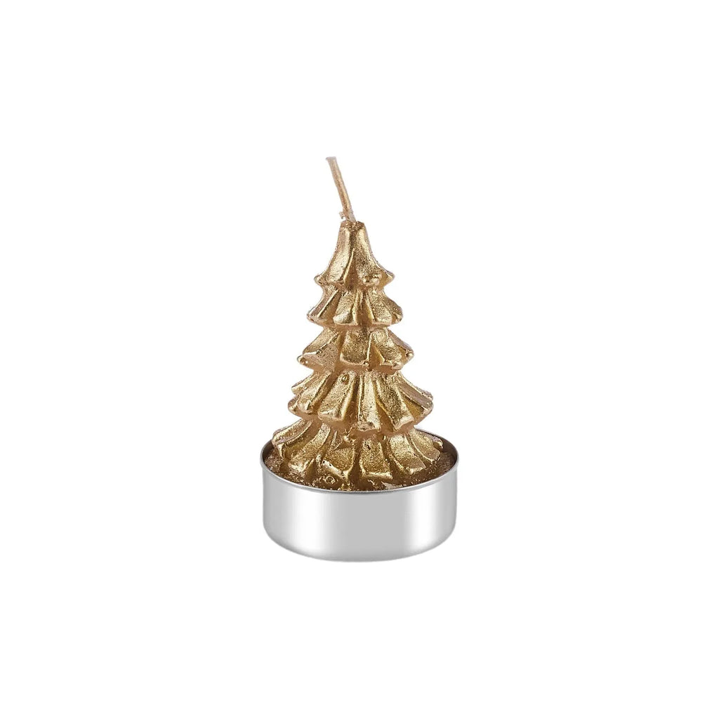 Bougie à réchaud Karaca Noël Arbre 3 pièces, or, 3,8X3,8X7 cm