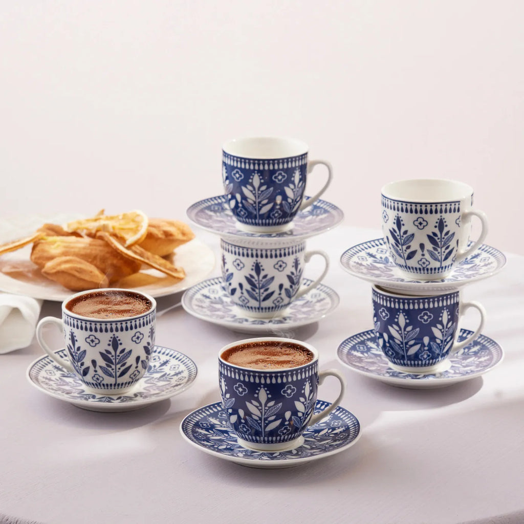 Coffret de tasses à café Karaca Peyker pour 6 personnes, 85 ml