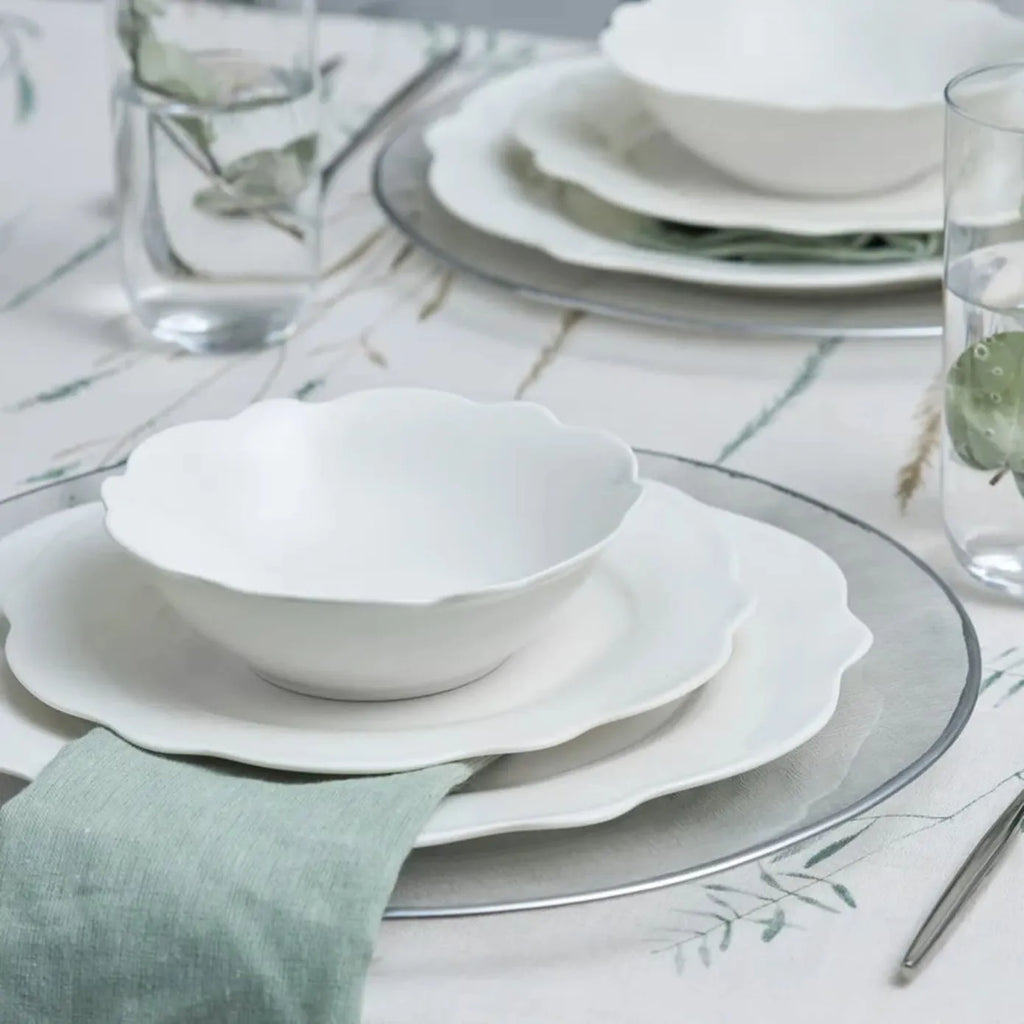 Service de table Karaca Daisy pour 4 personnes, 12 pièces, New Generation Bone, blanc
