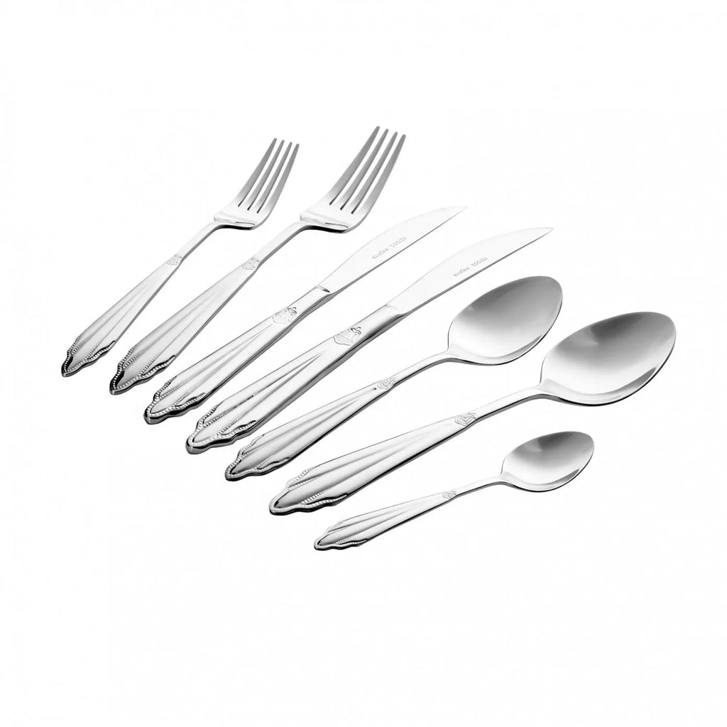 Ensemble de couverts Karaca Mantilla Elegance en acier 316+ pour 12 personnes, 84 pièces