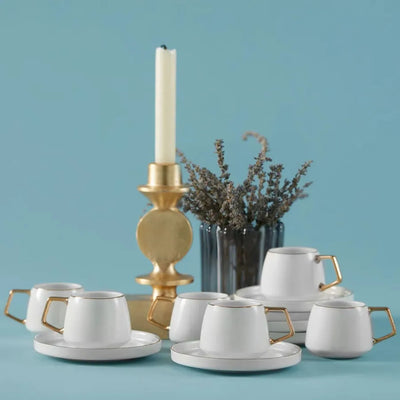 Service à café Karaca Streamline Saturn pour 6 personnes, 12 pièces, 90 ml