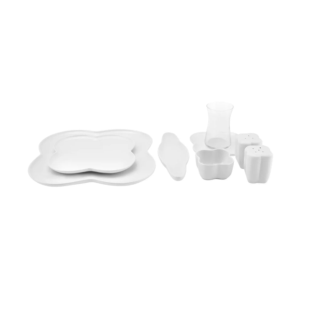 Service Petit Déjeuner Karaca Clover pour 6 personnes, 28 pièces, en porcelaine