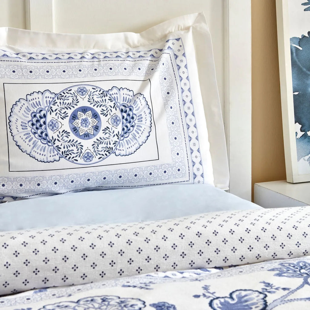 Ensemble Piqué Karaca Home Amar 100% coton, pour lit 2 personnes, blue