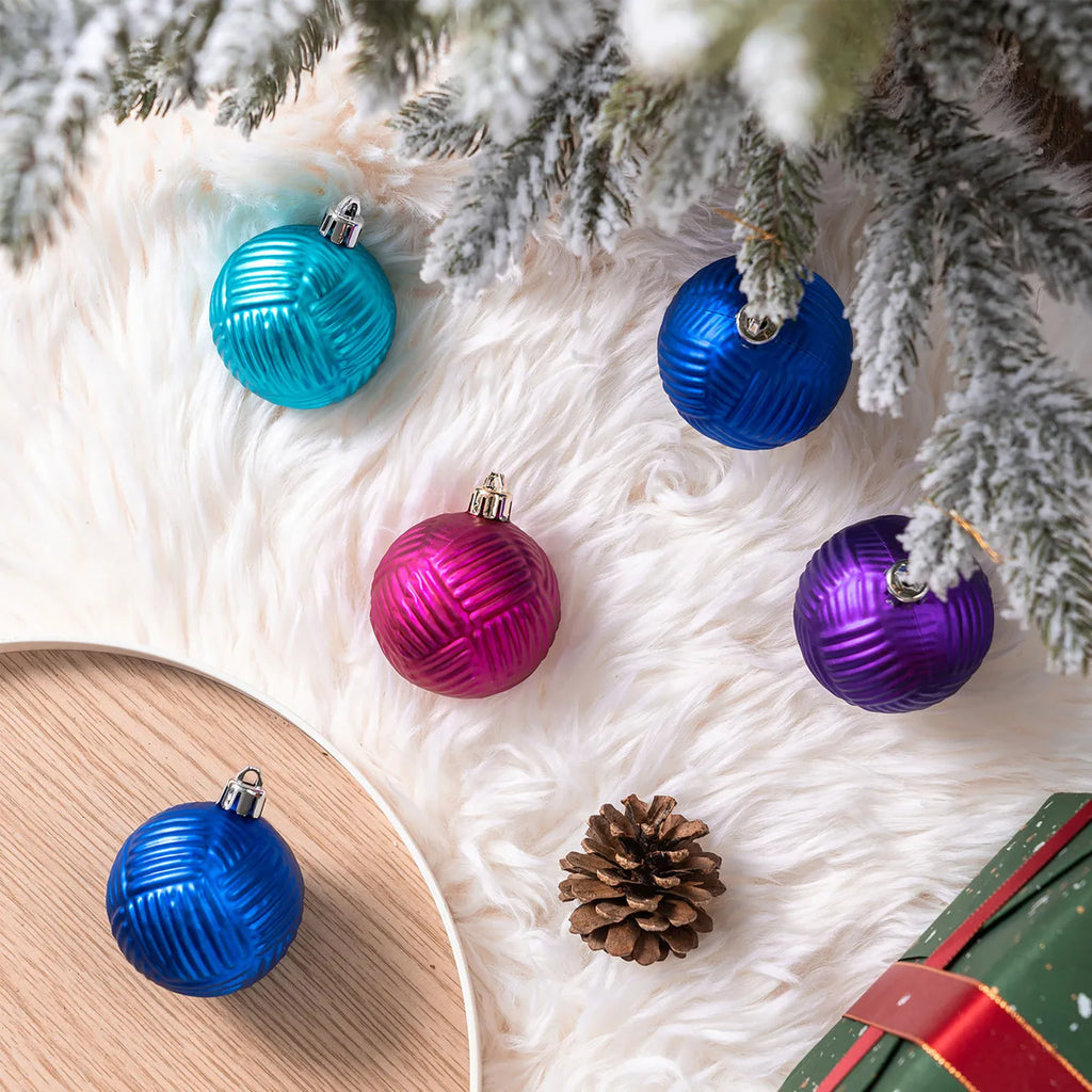 Karaca Home New Year Ensemble de Décorations de Sapin Colorées, 12 Pièces, 6 cm