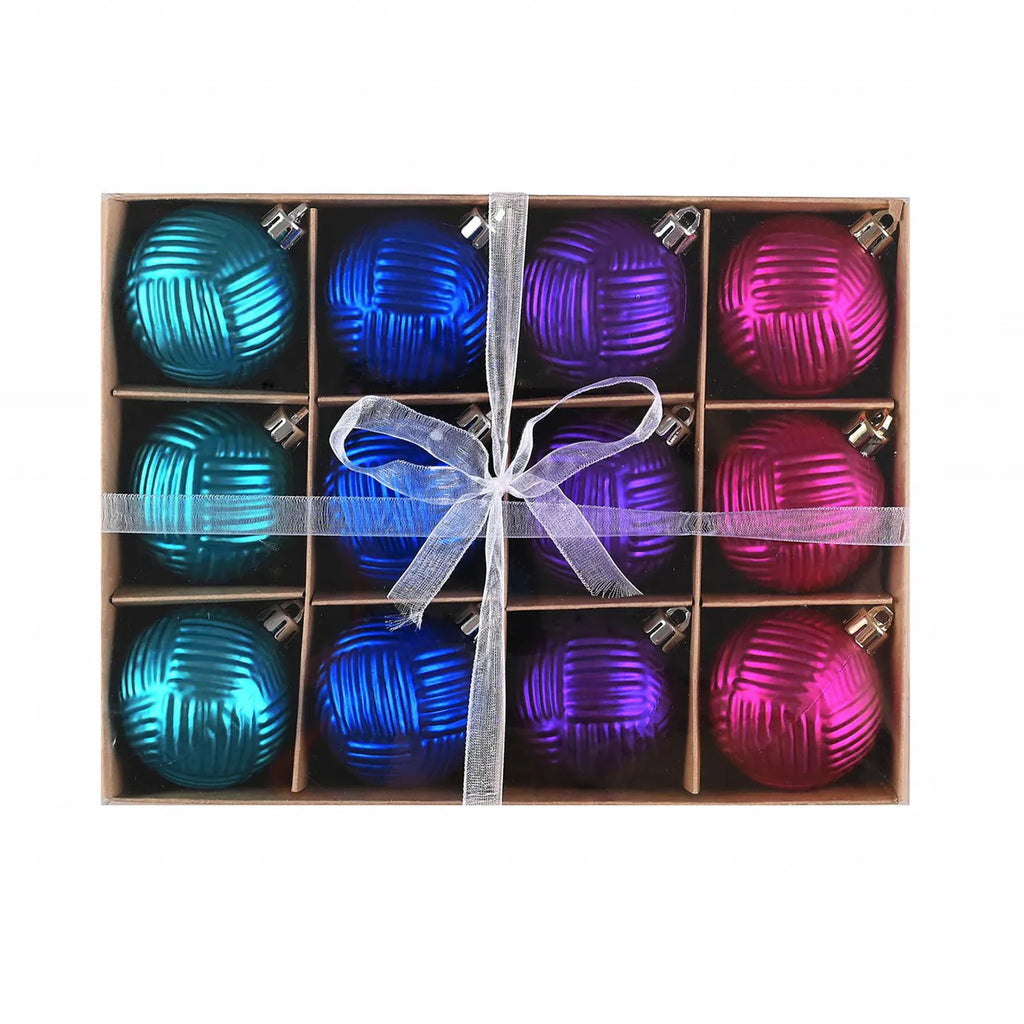 Karaca Home New Year Ensemble de Décorations de Sapin Colorées, 12 Pièces, 6 cm