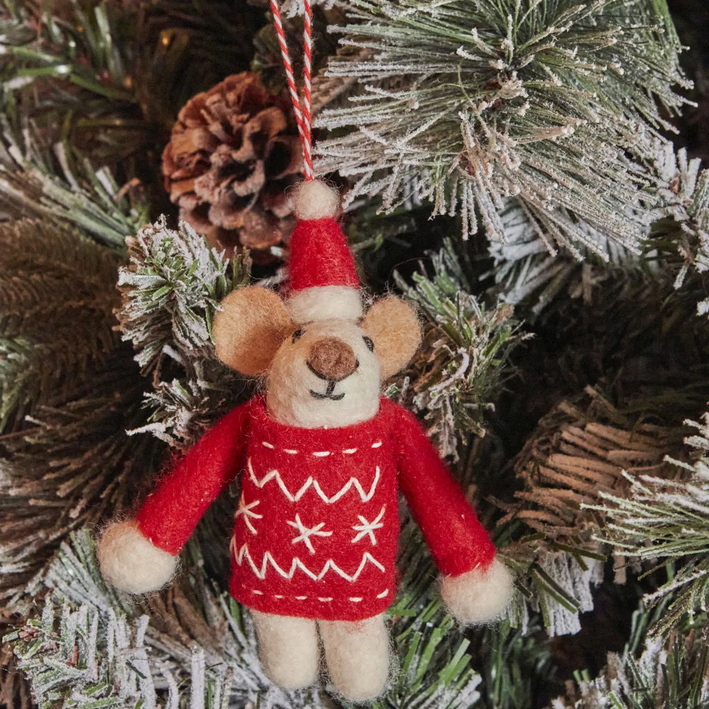 Karaca Home New Year Décoration de Sapin Souris de Noël, 12 cm