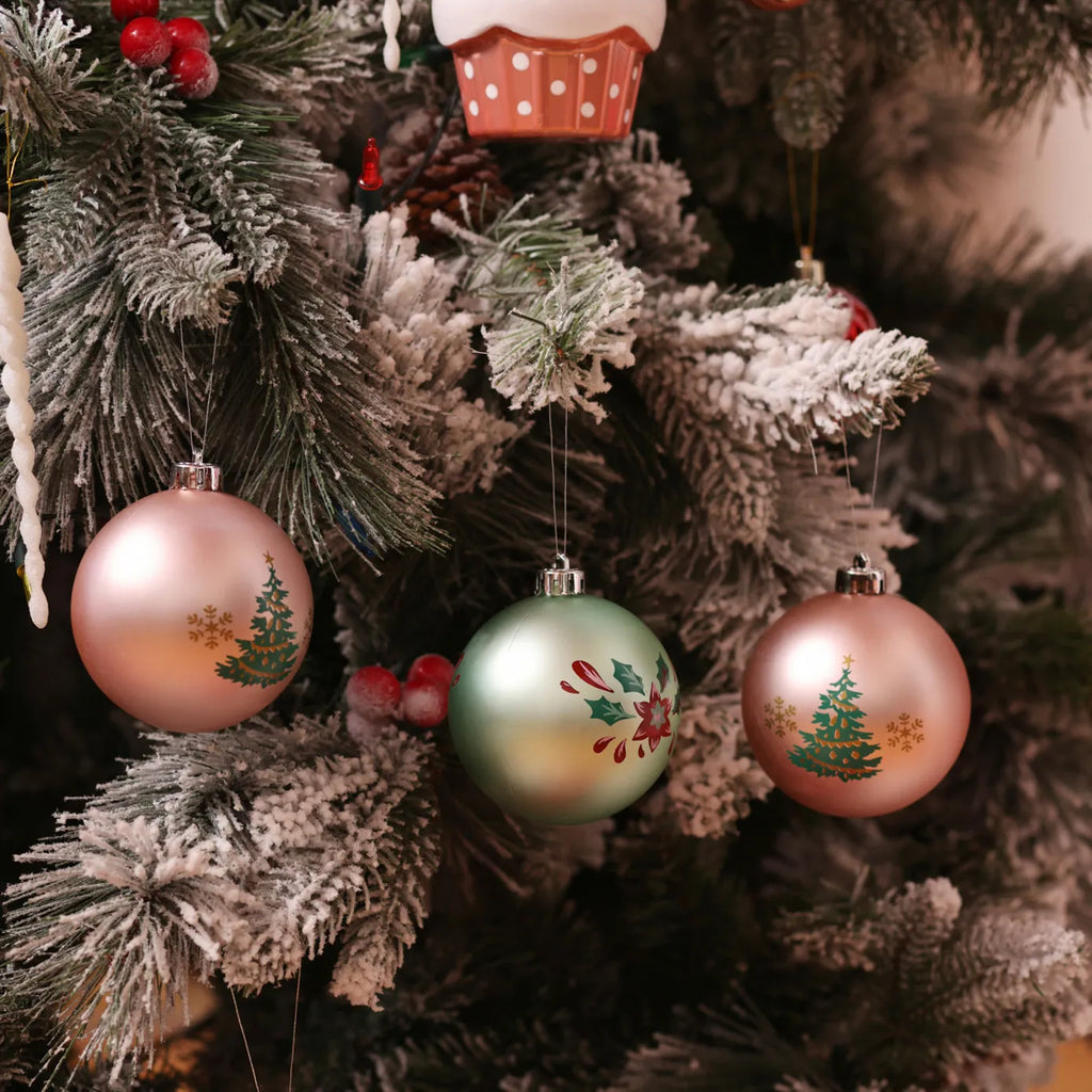Karaca Home New Year Ensemble de Décorations de Sapin Jolies, 4 Pièces, 8 cm