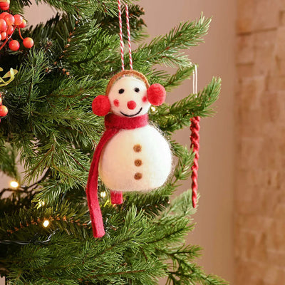 Karaca Home New Year Décoration de Sapin Bonhomme de Neige, 8x13 cm