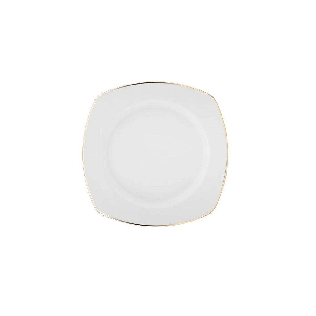 Karaca Red Carpet Collection Service de table Chiara Fine Cream pour 12 personnes, 60 pièces, porcelaine, demi-carré, or