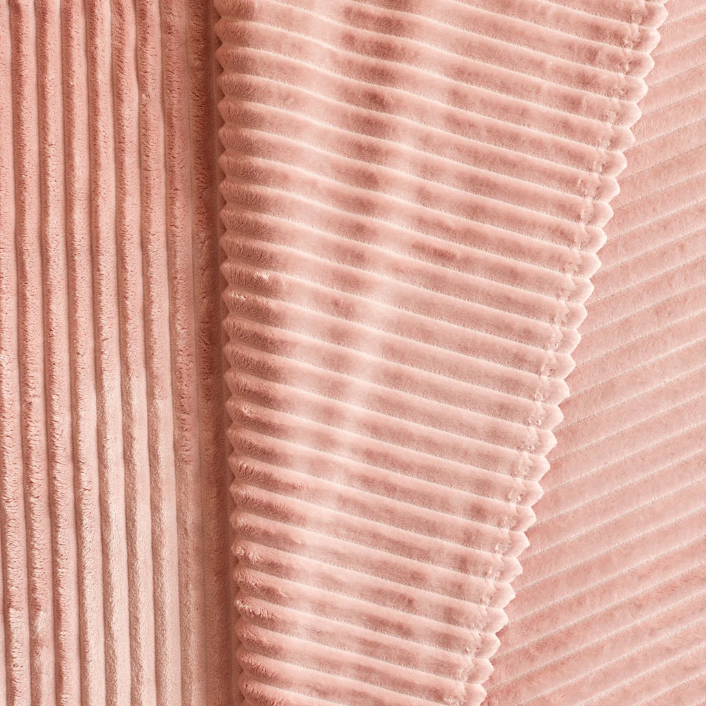 Couverture Karaca Ruby Stripe Wellsoft double, rose