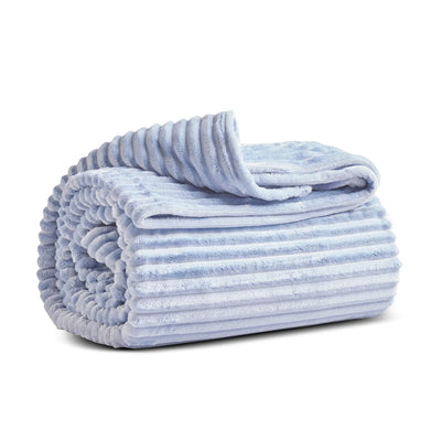 Couverture Karaca Ruby Stripe Wellsoft single, bleu