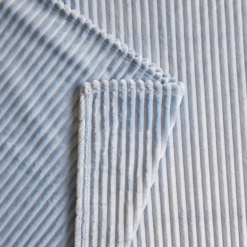 Couverture Karaca Ruby Stripe Wellsoft single, bleu