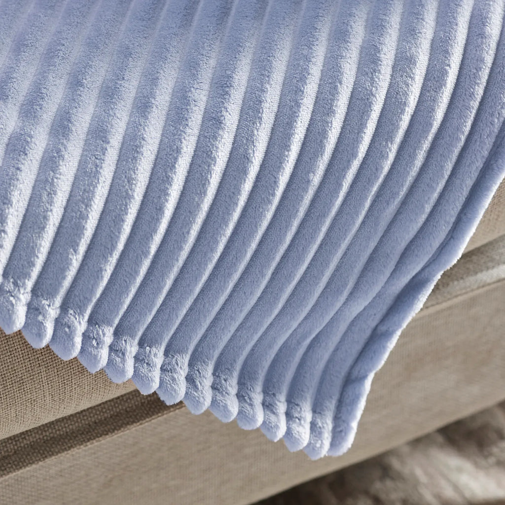 Couverture Karaca Ruby Stripe Wellsoft single, bleu