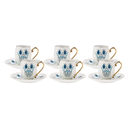 Coffret de tasses à café Karaca İznik pour 6 personnes, 80 ml
