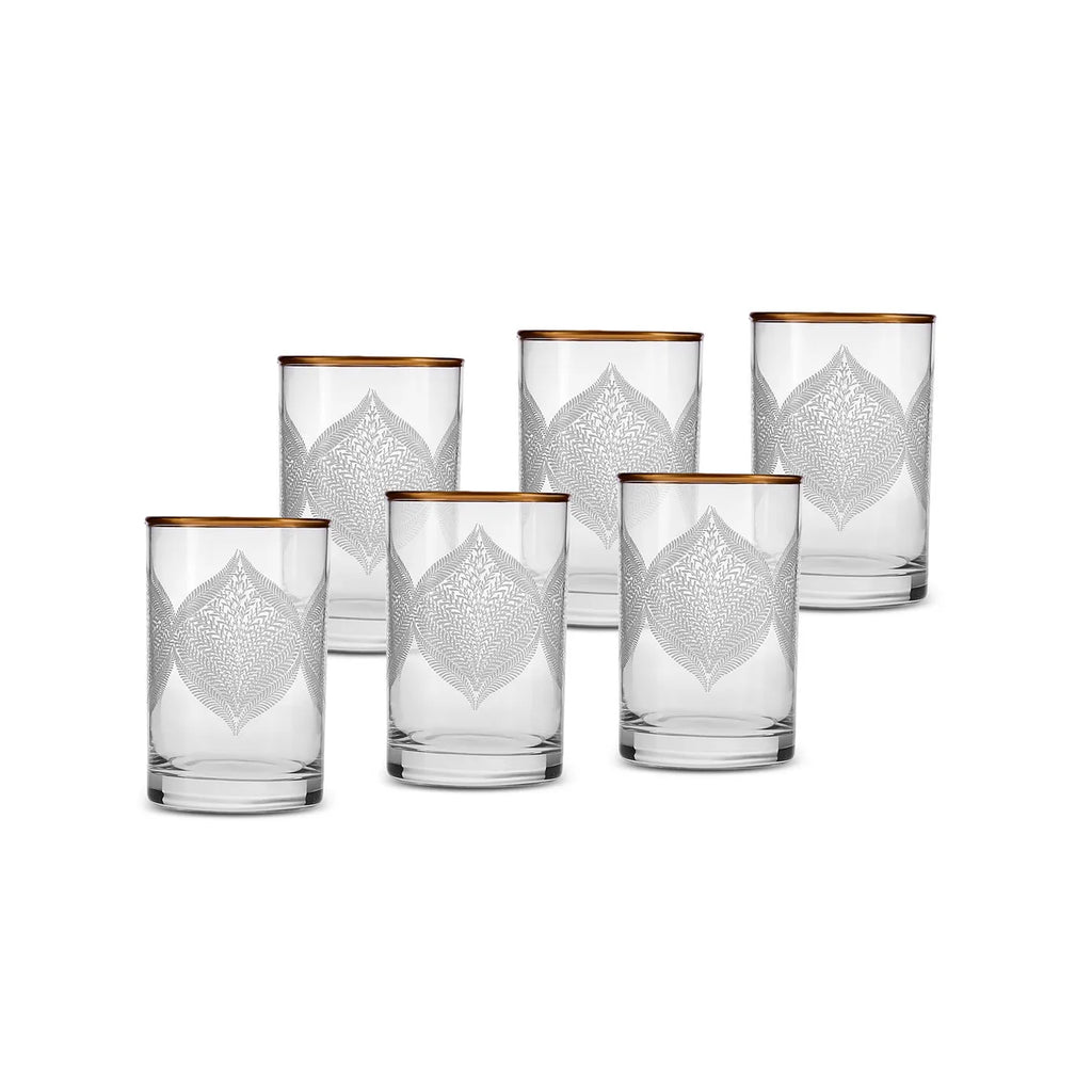 Verres à eau pour café turc Karaca Defne 6 pièces, or